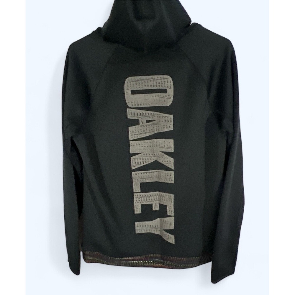 Oakley Hoodie Mens Small Running Pullover Black Large Logo